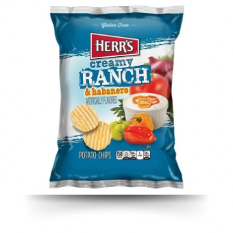 Herrs Creamy Ranch and Habanero Potato Chips 170g