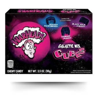 Warheads Galactic Mix Cubes Theatre Box 99g