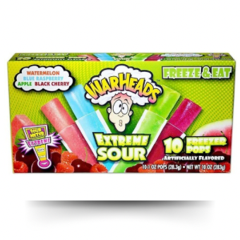 Warheads Extreme Sour Freezer Pops Wassereis 283,5g 10er